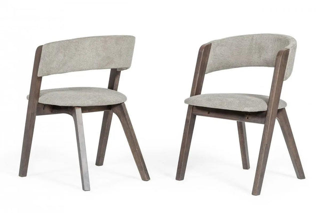 Vig Furniture - Modrest Grover - Modern Grey & Dark Wenge Dining Chair (Set Of 2) - Vgma-Mi-722