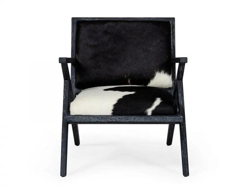 Vig Furniture - Modrest Hallam - Glam Black And White Cowhide Accent Chair - Vgodzw-956