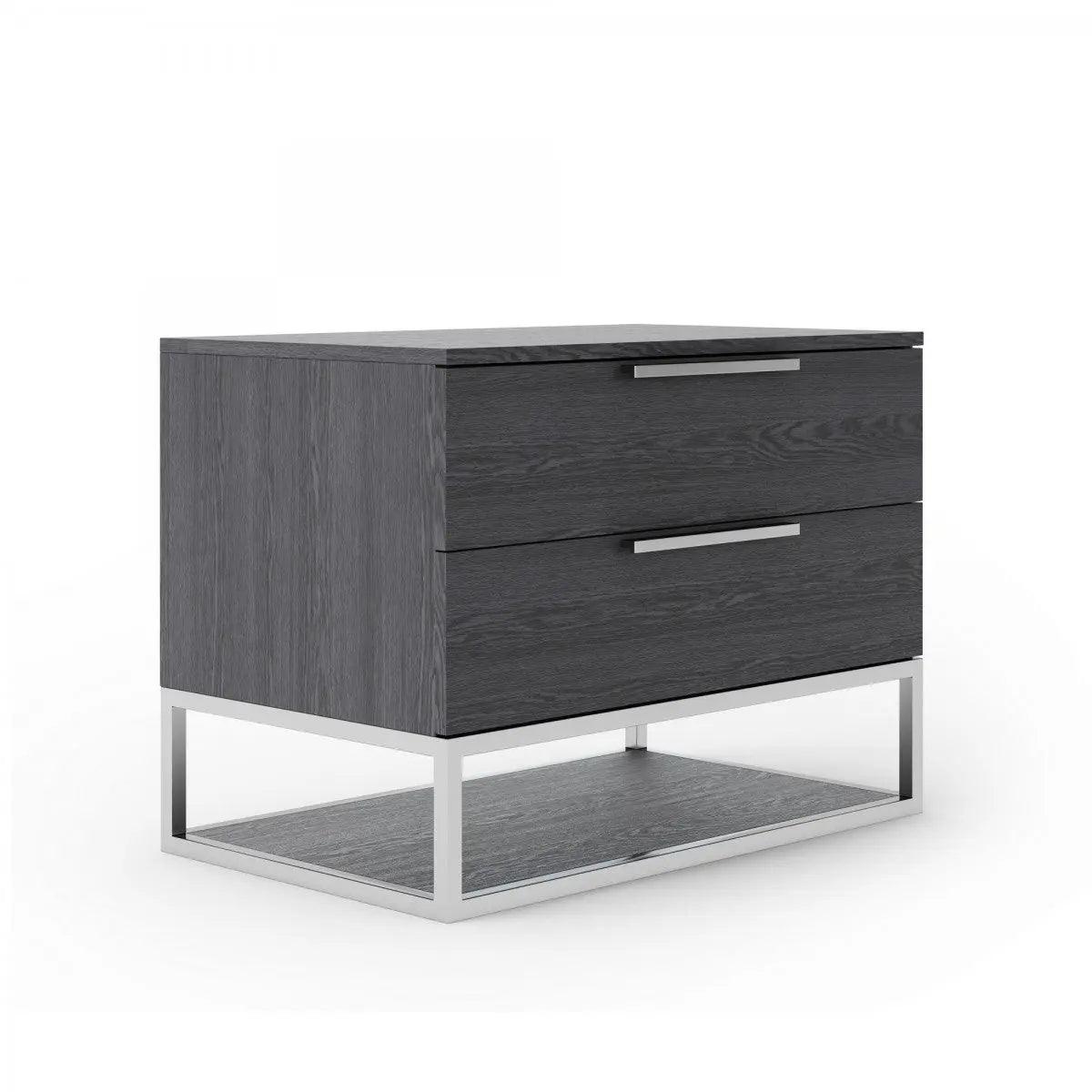 Vig Furniture - Modrest Heloise Contemporary Grey Elm Nightstand - Vgbbmb1502-Gry-Ns