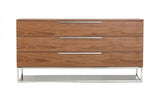 Vig Furniture - Modrest Heloise - Contemporary Walnut & Stainless Steel Dresser - Vgbbmc1502-Drs