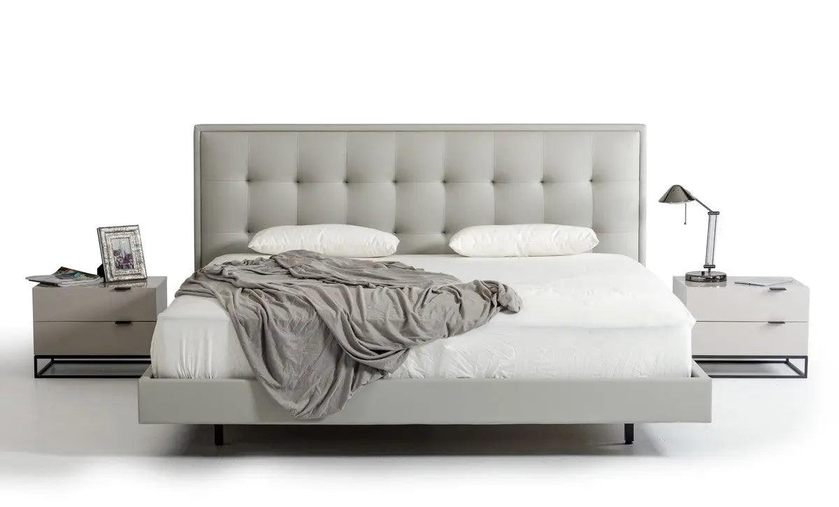 Vig Furniture - Modrest Hera Modern Grey Leatherette Bed - Vgcnhera-Bed