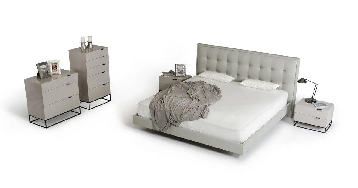 Vig Furniture - Modrest Hera Modern Grey Leatherette Bed - Vgcnhera-Bed