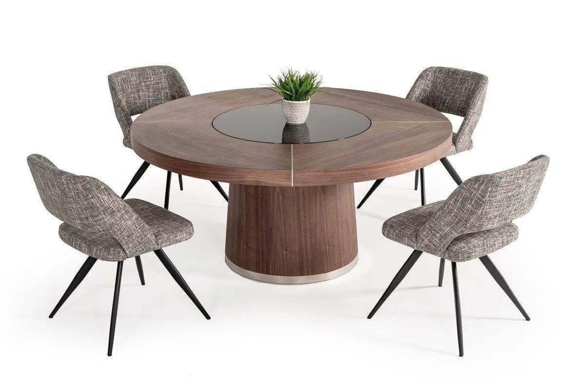 Vig Furniture - Modrest Houston - Round Modern Dining Table - Vghb850T-Wal