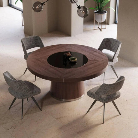 Vig Furniture - Modrest Houston - Round Modern Dining Table - Vghb850T-Wal