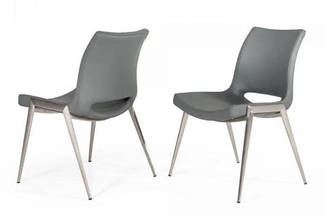 Vig Furniture - Modrest Jackie - Modern Grey Eco-Leather Dining Chair (Set Of 2) - Vghr3501