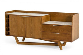 Modrest James Contemporary Walnut & White Buffet Vgcssb-19078-Wal-Buf