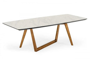Modrest James Contemporary Walnut & White Dining Table Vgcsdt-19078-Wal-Dt