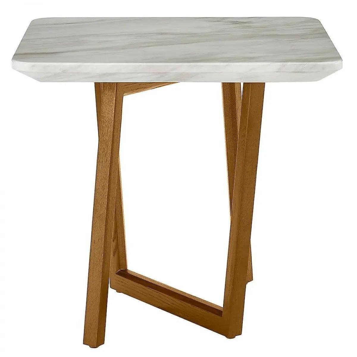 Vig Furniture - Modrest James Mid Century Walnut Ceramic End Table - Vgcset-19078-Brn-Et