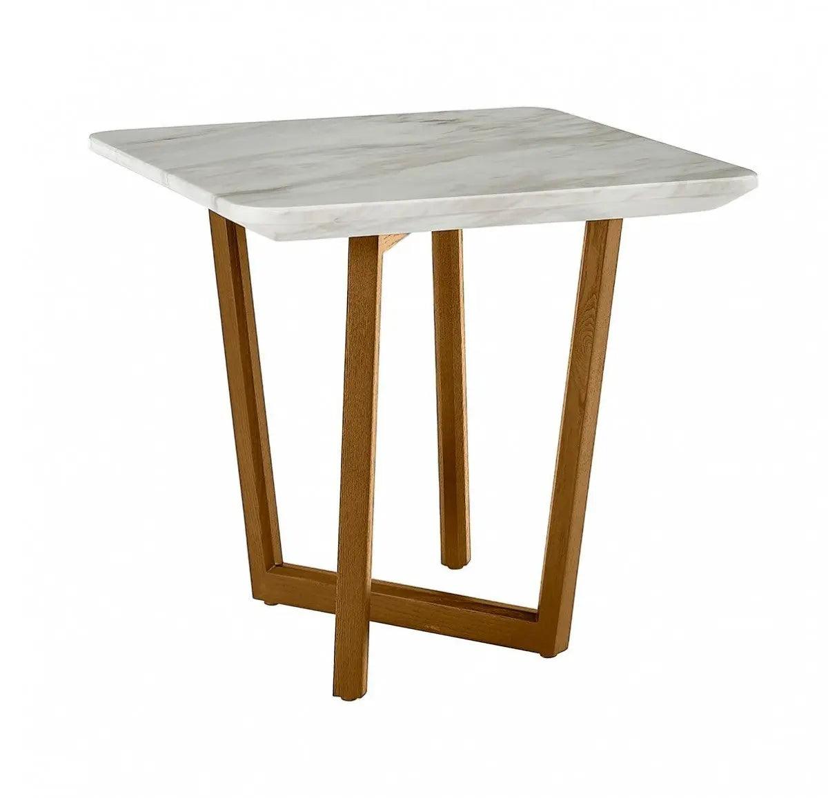 Vig Furniture - Modrest James Mid Century Walnut Ceramic End Table - Vgcset-19078-Brn-Et