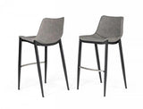 Vig Furniture - Modrest Jane - Modern Grey Eco-Leather Bar Stool (Set Of 2) - Vghr5361-B