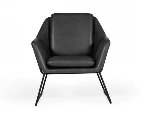 Vig Furniture - Modrest Jennifer - Industrial Dark Grey Eco-Leather Accent Chair - Vgbnec-090-Dkgry