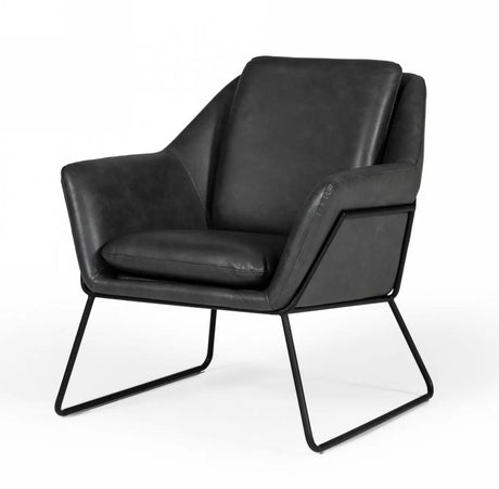 Vig Furniture - Modrest Jennifer - Industrial Dark Grey Eco-Leather Accent Chair - Vgbnec-090-Dkgry