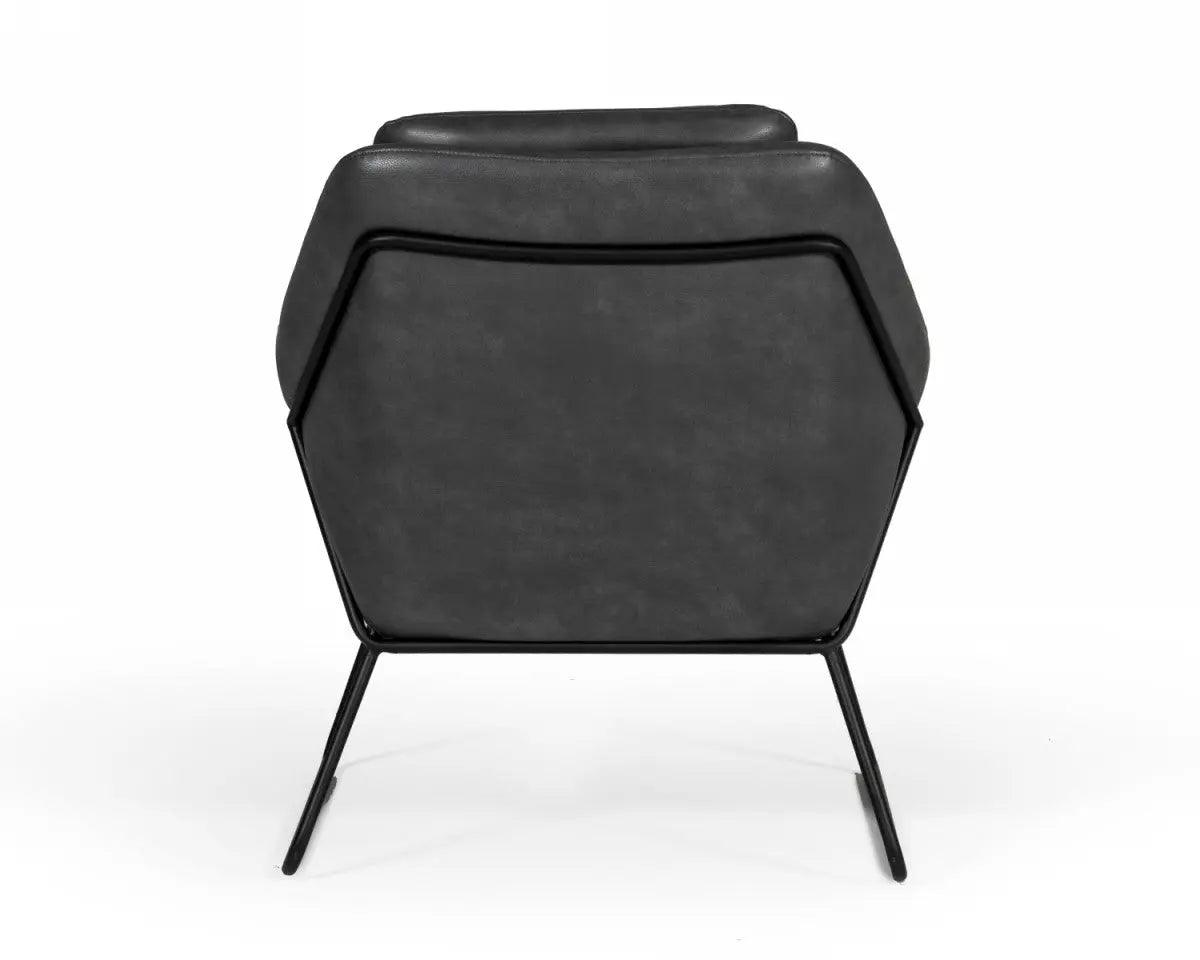 Vig Furniture - Modrest Jennifer - Industrial Dark Grey Eco-Leather Accent Chair - Vgbnec-090-Dkgry