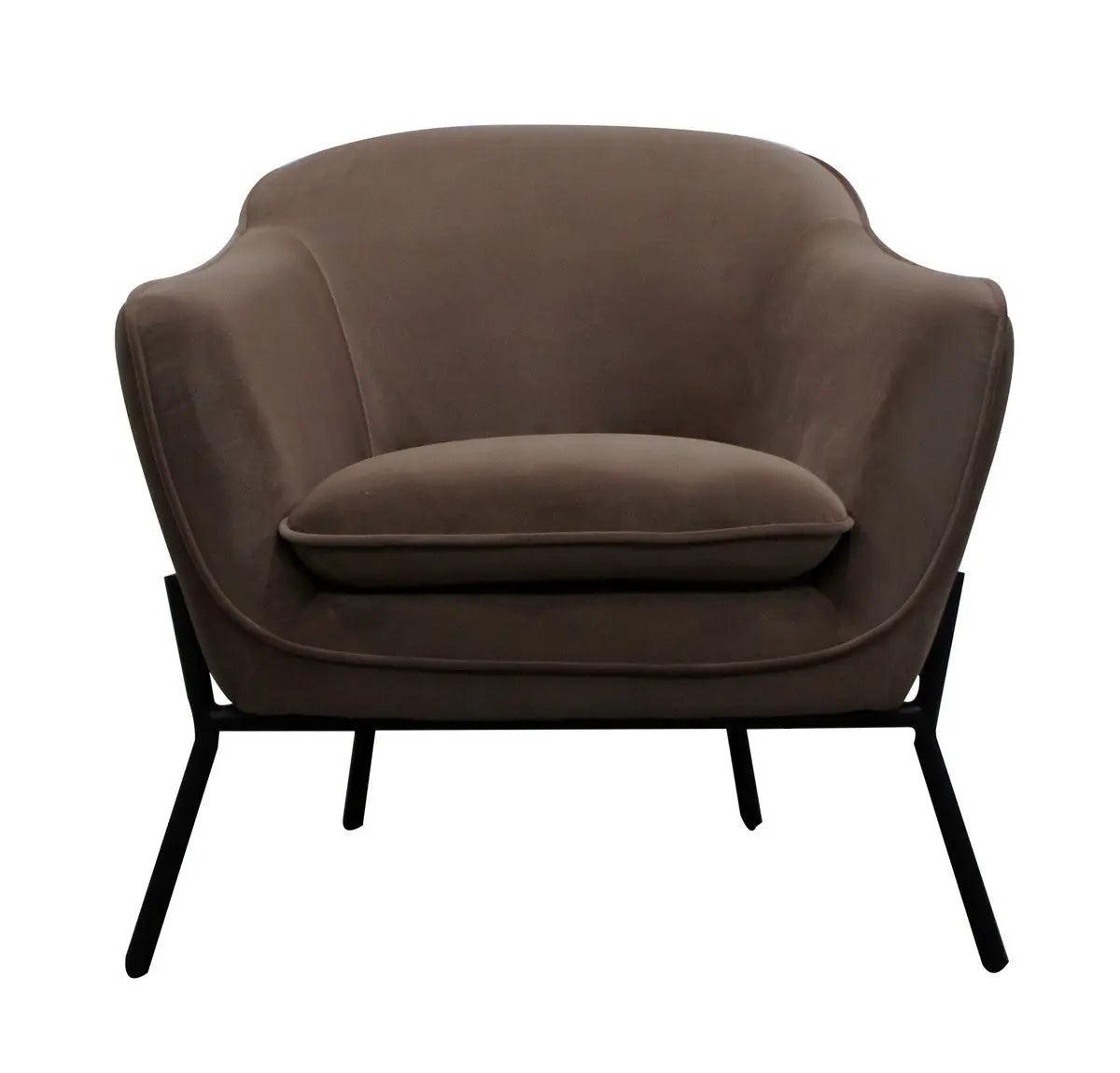Vig Furniture - Modrest Joiner - Modern Taupe Velvet Armchair - Vguimy431-Taupe