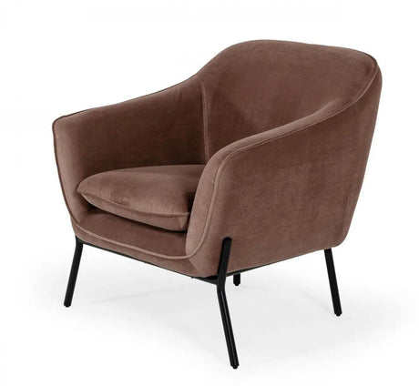 Vig Furniture - Modrest Joiner - Modern Taupe Velvet Armchair - Vguimy431-Taupe