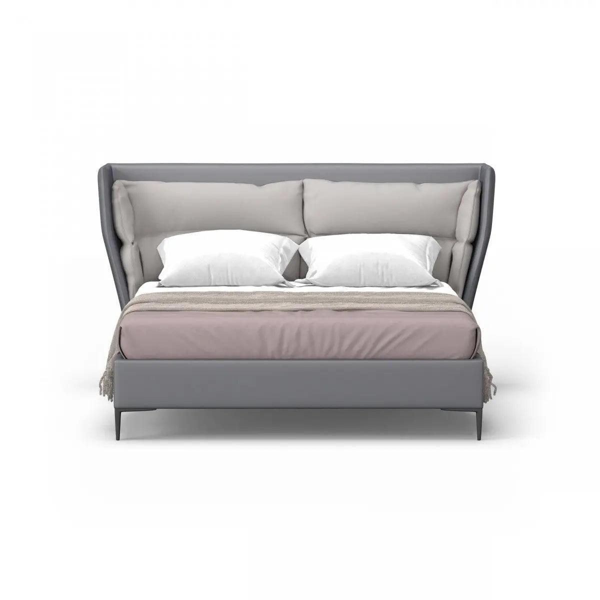 Vig Furniture - Modrest Jolene - Eastern King Dark & Light Grey Leatherette Bed - Vgbbma2013K-Gry-Bed-Ek