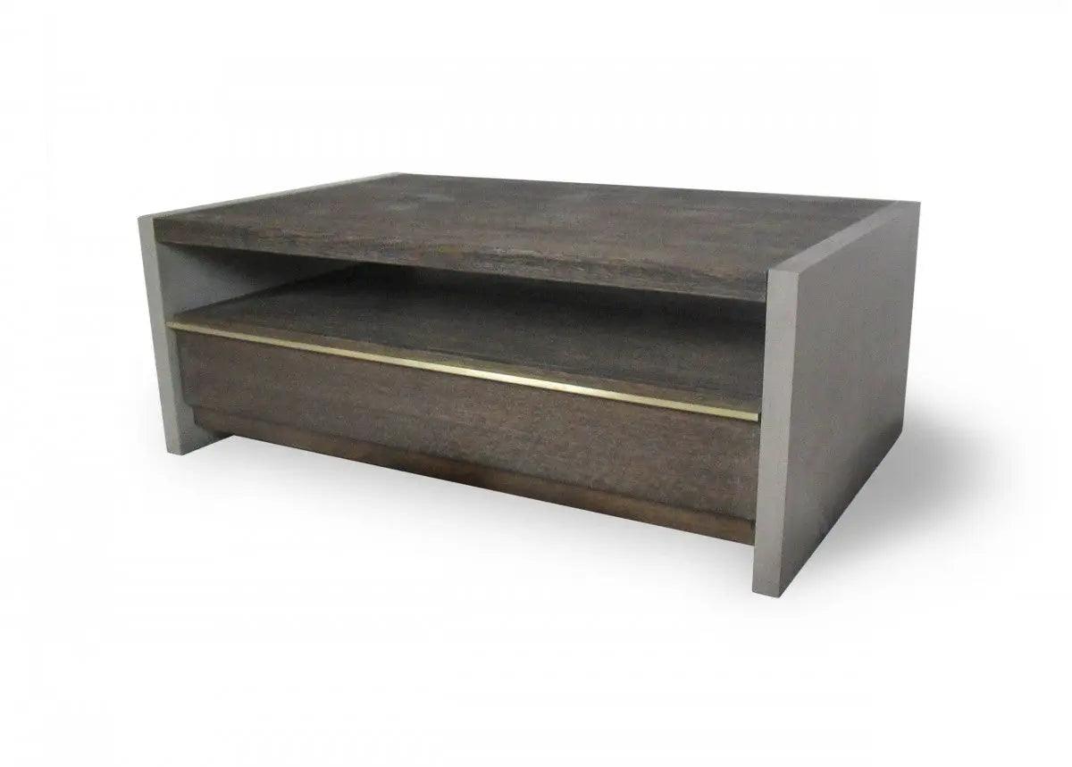 Vig Furniture - Modrest June Modern Dark Grey Concrete & Walnut Coffee Table - Vggr639081-Wal-Ct