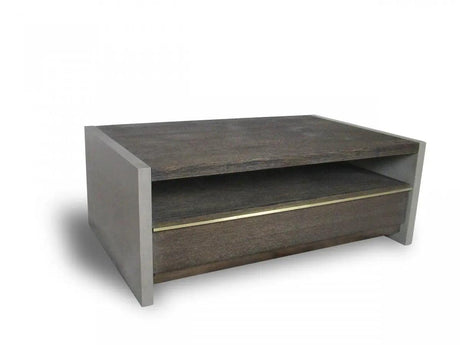 Vig Furniture - Modrest June Modern Dark Grey Concrete & Walnut Coffee Table - Vggr639081-Wal-Ct