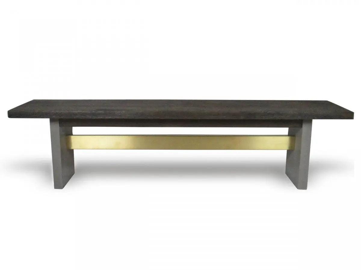 Vig Furniture - Modrest June Modern Dark Grey Concrete & Walnut Dining Bench - Vggr639080-Wal-Bench