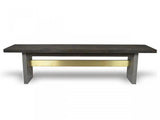 Vig Furniture - Modrest June Modern Dark Grey Concrete & Walnut Dining Bench - Vggr639080-Wal-Bench