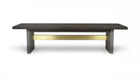 Vig Furniture - Modrest June Modern Dark Grey Concrete & Walnut Dining Bench - Vggr639080-Wal-Bench