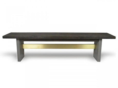 Vig Furniture - Modrest June Modern Dark Grey Concrete & Walnut Dining Bench - Vggr639080-Wal-Bench