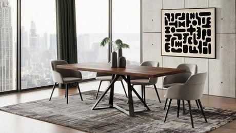 Vig Furniture - Modrest Keanna - Modern Industrial Walnut & Black Dining Table - Vgewf2208Da-Wal-Dt