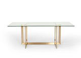 Vig Furniture - Modrest Keaton Modern Glass & Brass Dining Table - Vgvct8961-G