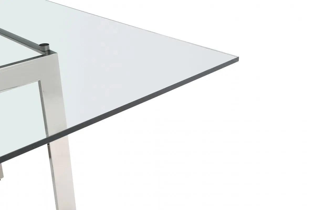 Vig Furniture - Modrest Keaton Square Modern Glass Stainless Steel Dining Table - Vgvct8961-Dt