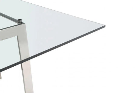 Vig Furniture - Modrest Keaton Square Modern Glass Stainless Steel Dining Table - Vgvct8961-Dt