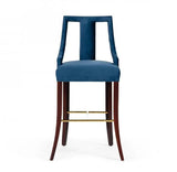 Vig Furniture - Modrest Kimball - Glam Blue Velvet Bar Stool - Vguihersa