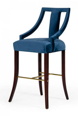 Vig Furniture - Modrest Kimball - Glam Blue Velvet Bar Stool - Vguihersa