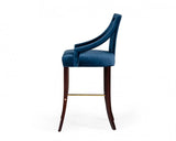 Vig Furniture - Modrest Kimball - Glam Blue Velvet Bar Stool - Vguihersa