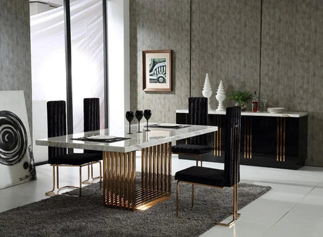 Vig Furniture - Modrest Kingsley Modern Marble & Rosegold Buffet - Vgvcg8933