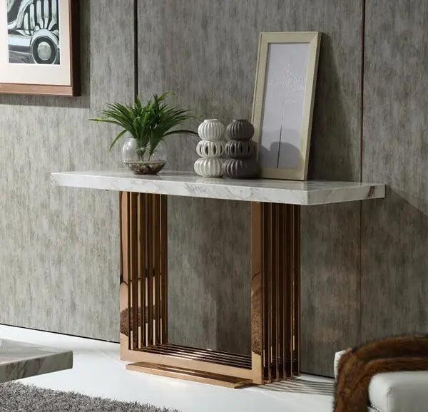 Vig Furniture - Modrest Kingsley Modern Marble & Rosegold Console Table - Vgvck8933