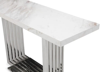 Vig Furniture - Modrest Kingsley Modern Marble & Stainless Steel Console Table - Vgvck8933-Stl