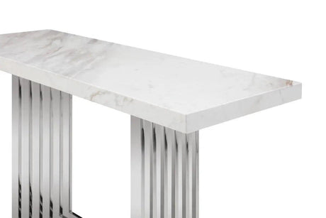 Vig Furniture - Modrest Kingsley Modern Marble & Stainless Steel Console Table - Vgvck8933-Stl