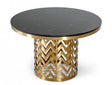 Modrest Kowal Glam Black Marble Dining Table Vggmm-Dt-1426