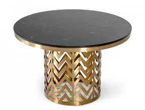 Modrest Kowal Glam Black Marble Dining Table Vggmm-Dt-1426
