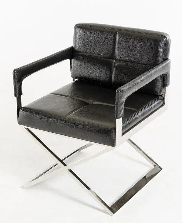 Vig Furniture - Modrest Kubrick Black Bonded Leather Accent Chair - Vgvc839A-Blk