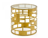 Vig Furniture - Modrest Kudo - Glam Clear Glass And Gold Glass End Table - Vgodlz-219E