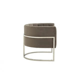 Vig Furniture - Modrest Landau - Modern Grey Velvet & Stainless Steel Accent Chair - Vgrhac-406-Gray