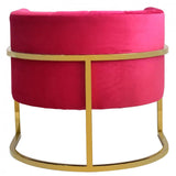 Vig Furniture - Modrest Landau Pink Velvet Gold Accent Chair - Vgrhac406-Pnk-Ch