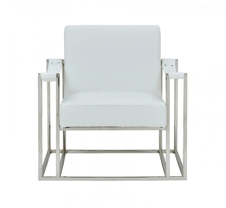 Vig Furniture - Modrest Larson Modern White Leatherette Accent Chair - Vgrh-Rhs-Ac-205-Wht-Stl