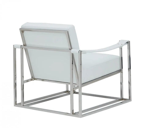 Vig Furniture - Modrest Larson Modern White Leatherette Accent Chair - Vgrh-Rhs-Ac-205-Wht-Stl