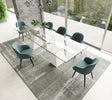 Modrest Latrobe Extendable Quartz Stone & Glass Dining Table in White | VIG
