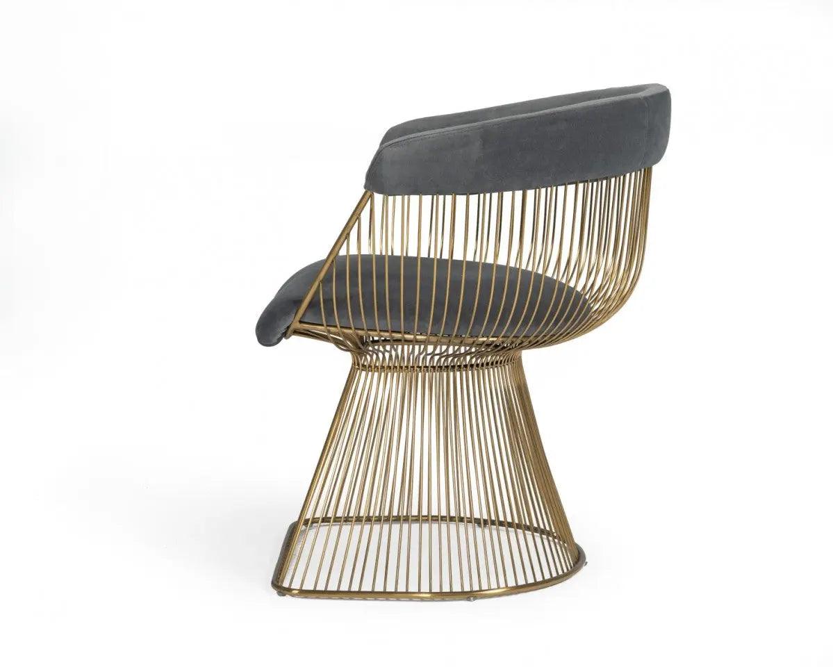 Vig Furniture - Modrest Lauren - Grey Velvet And Brushed Gold Dining Chair - Vgmfoc-2942-Gry-Dc