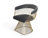 Vig Furniture - Modrest Lauren - Grey Velvet And Brushed Gold Dining Chair - Vgmfoc-2942-Gry-Dc