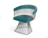 Vig Furniture - Modrest Lauren - Teal Velvet And Brushed Silver Dining Chair - Vgmfoc-2942-Slv-Dc