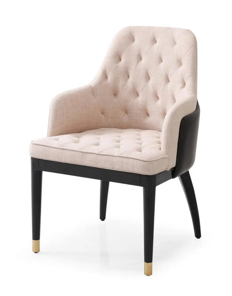 Vig Furniture - Modrest Leeds - Glam Beige And Black Dining Chair - Vgvcb8966W